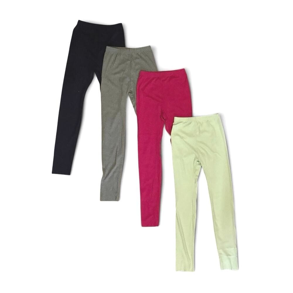 A Bundle Of Girls Leggings 11/12 Y Navy, Gray, Green & Pink - Thumbnail 4