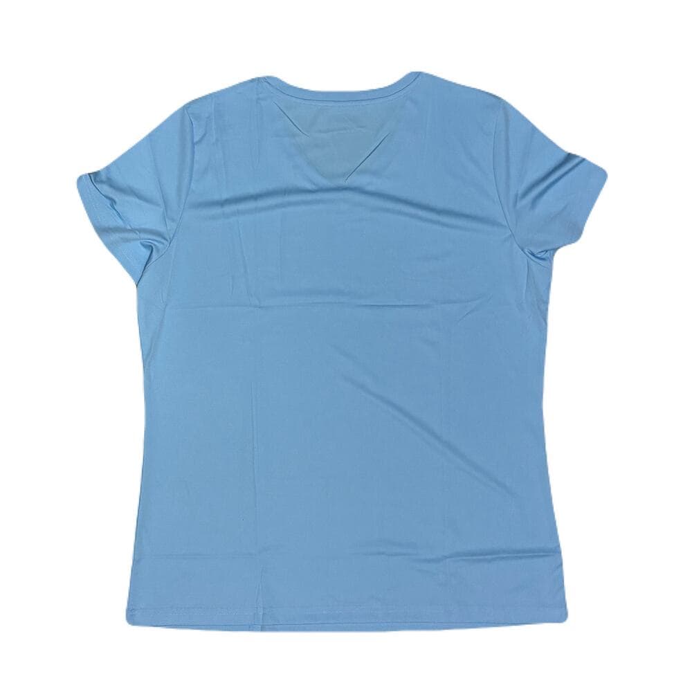 Boladeci Blue T-Shirt For Women’s Short Sleeve V Neck Dry Fit Workout Top Sz L - Thumbnail 3
