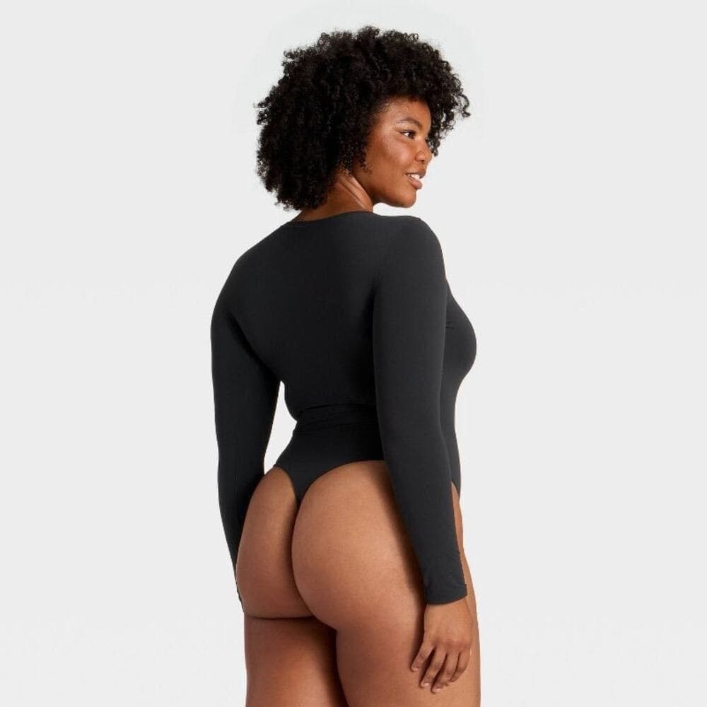Women's Luxury Collection Luxe Stretch Long Sleeve Bodysuit - Auden Black XL - Thumbnail 3