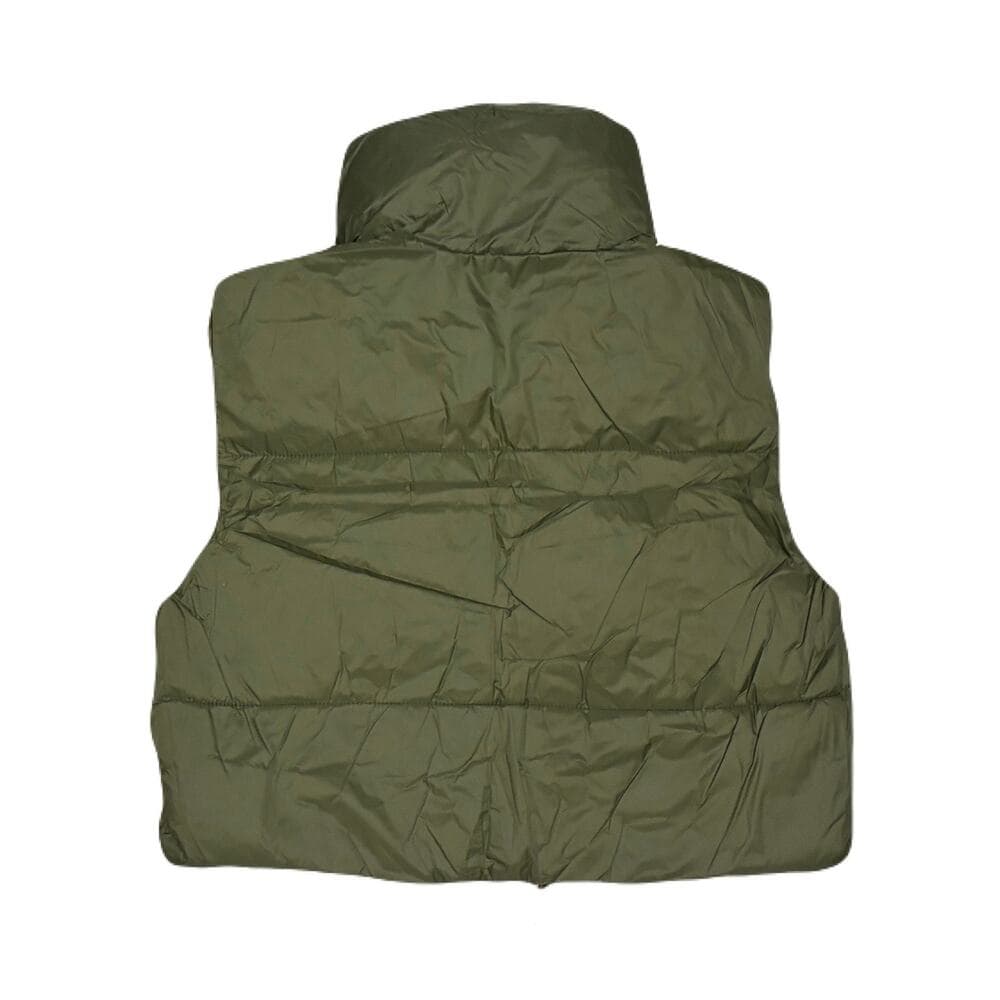 Girl's Winter Junior Young Style Crop Waist Puffer Vest Sleeveless Lightweight M - Thumbnail 2