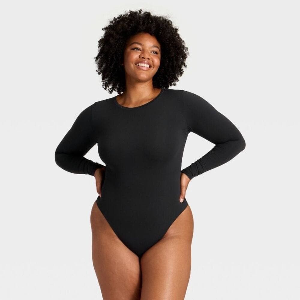 Women's Luxury Collection Luxe Stretch Long Sleeve Bodysuit - Auden Black XL - Thumbnail 2