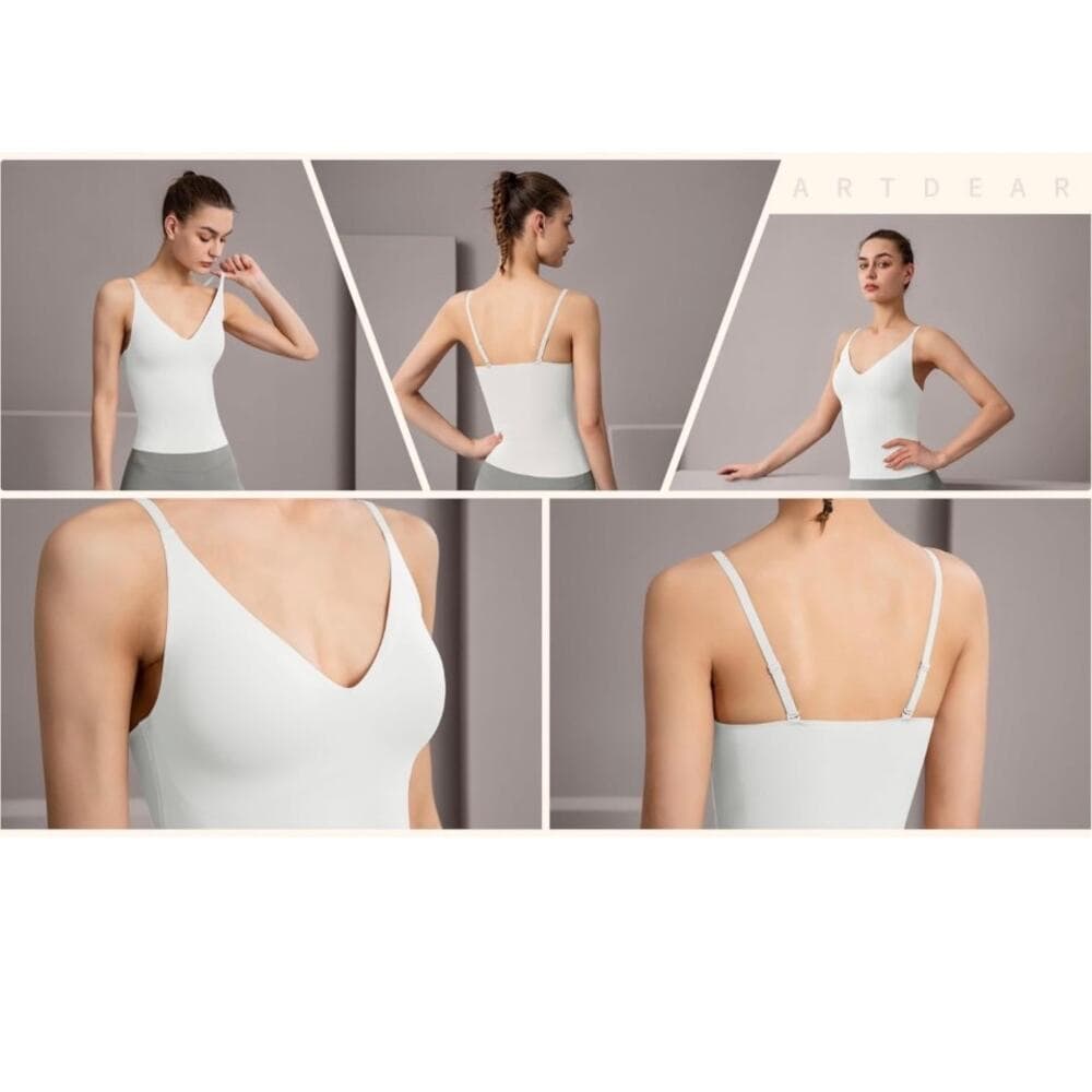 Artdear Women's Fit Camisole with Built in Bra - Spaghetti Straps Camis Tank - Thumbnail 3