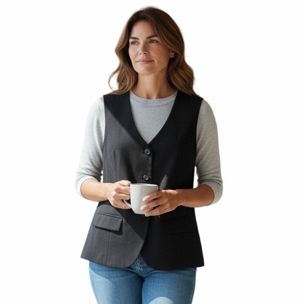 A New Day Women’s Carefree Crepe Vest Size XXL Black - Thumbnail 6