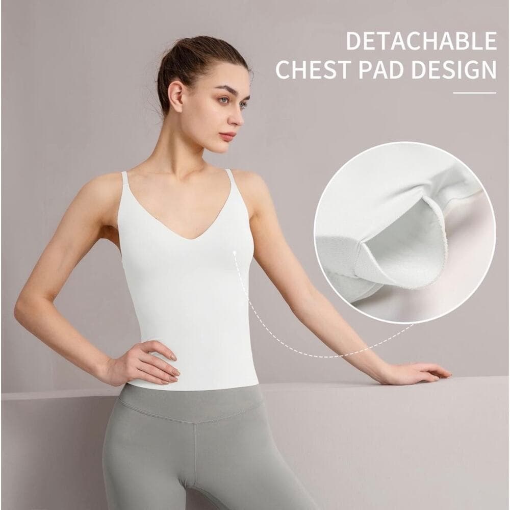 Artdear Women's Fit Camisole with Built in Bra - Spaghetti Straps Camis Tank - Thumbnail 2