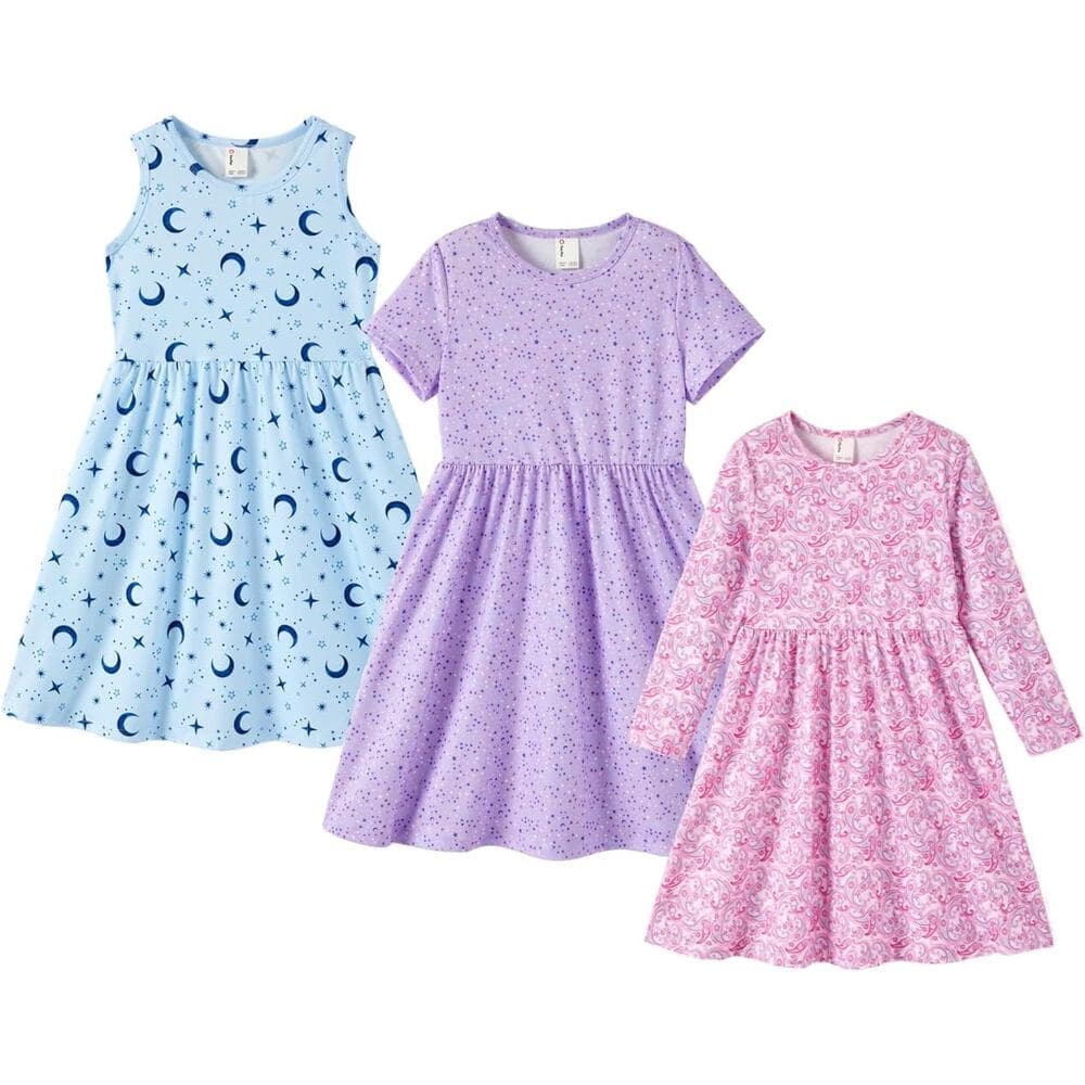 3 girls' sleeveless celestial-themed dress 3T - Thumbnail 8