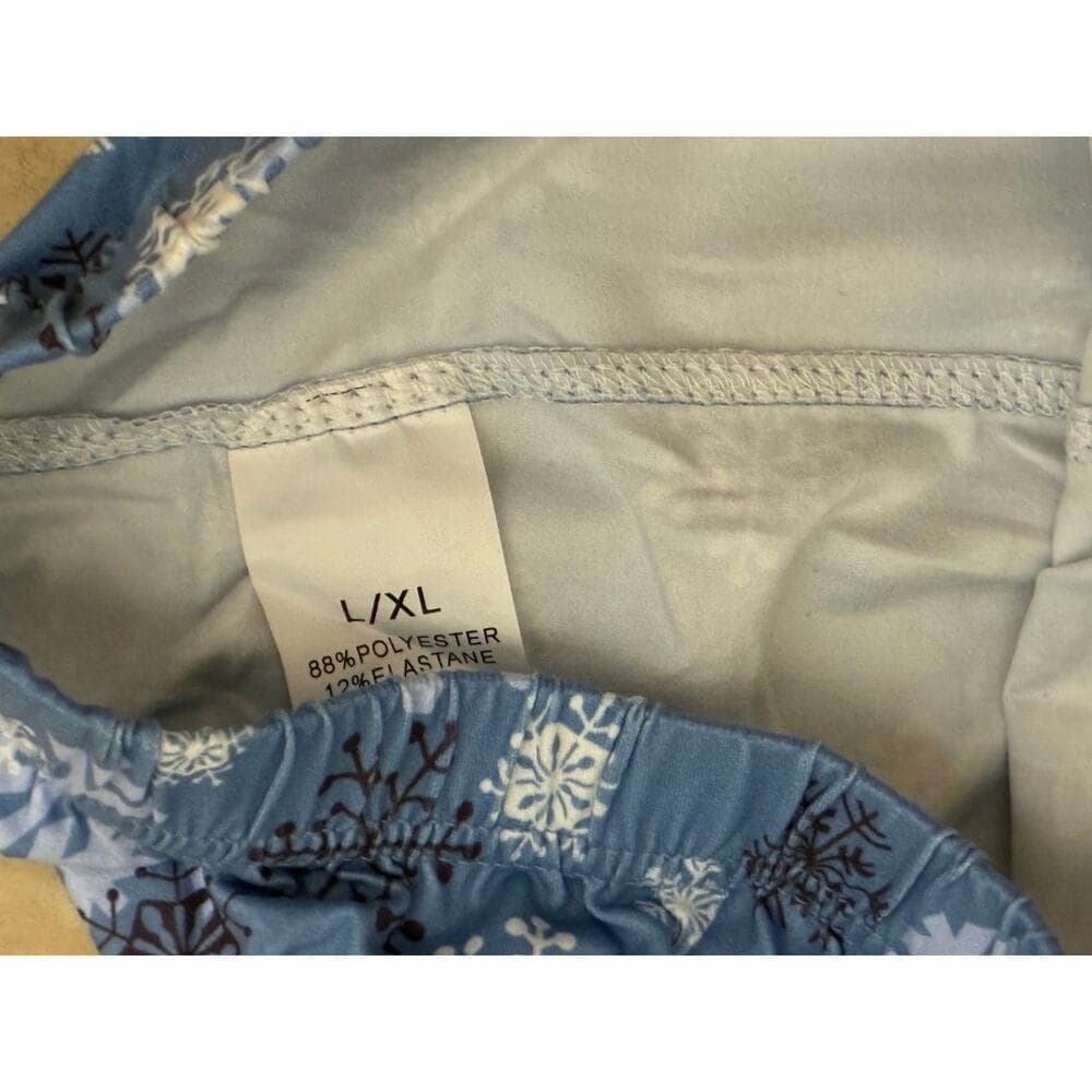 Girls blue snowflake print Christmas leggings Size L/XL - Thumbnail 2