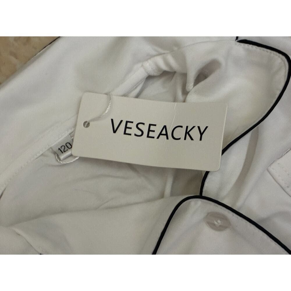 Veseacky 100% Cotton Soft PJs For Big Girls Boys Classic Childrens Pajamas White - Thumbnail 3