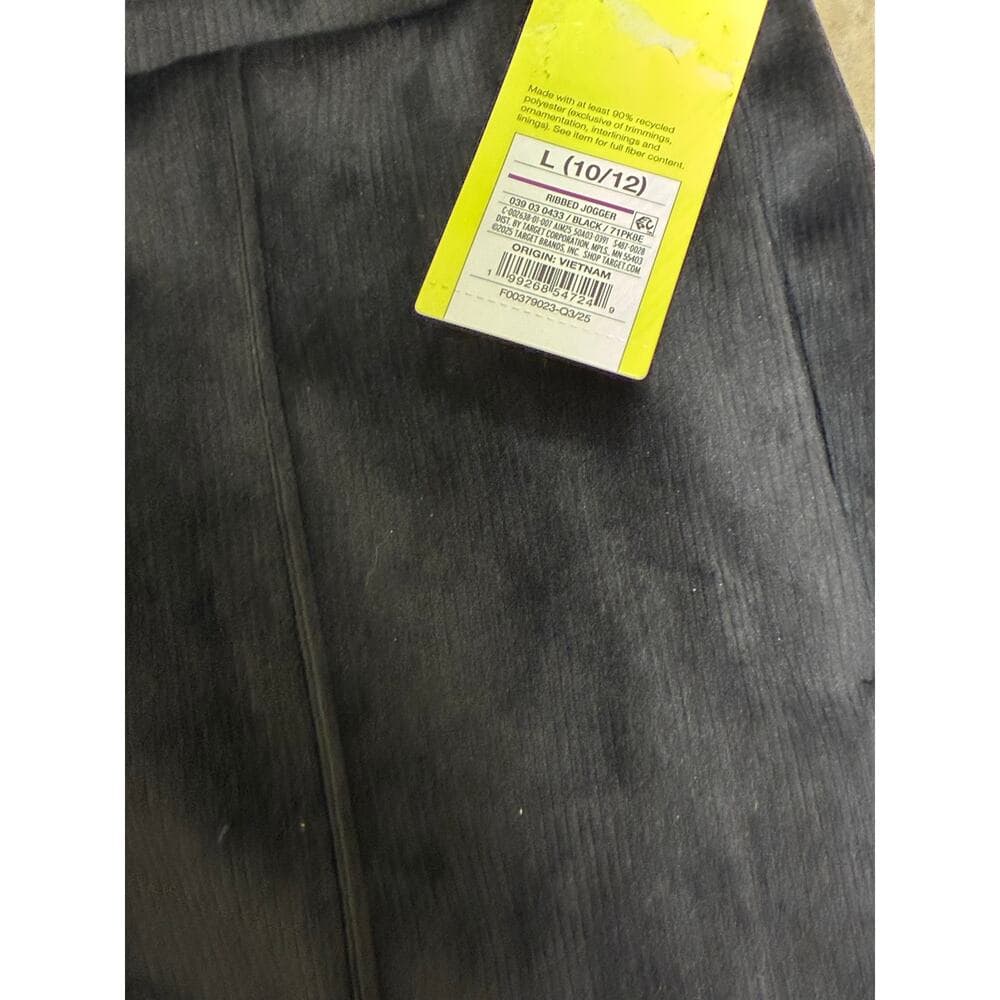 All In Motion Boys Ribbed Jogger High Rise Slim Fit Black Size L 10/12 - Thumbnail 5