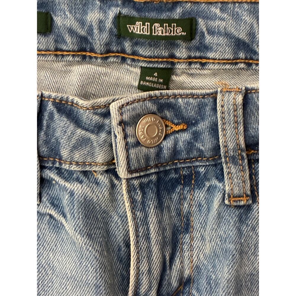 Wild Fable Women’s Mid Rise Straight Retro De Tiro Medio Size 4 Light Blue - Thumbnail 4