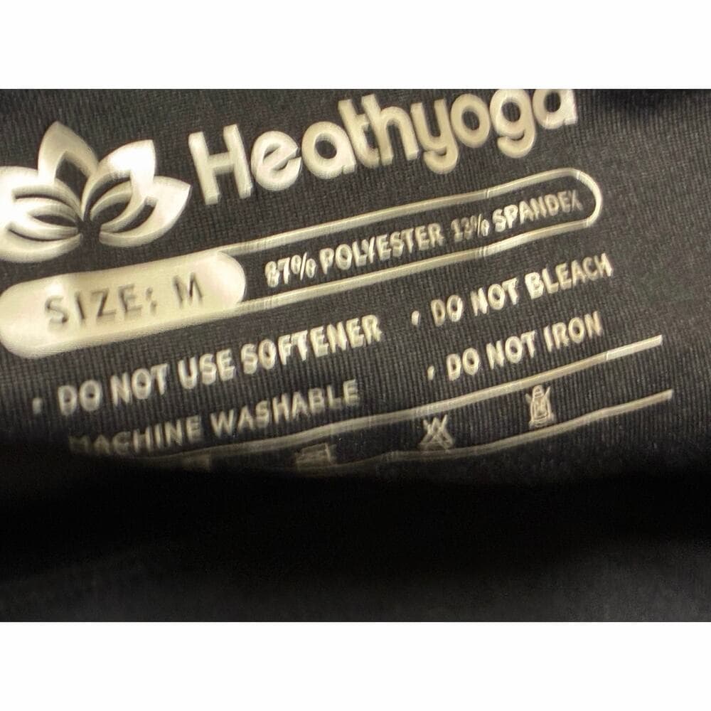 Heathyoga Women’s Black Breathe In Bliss Out Pants Size Medium - Thumbnail 4