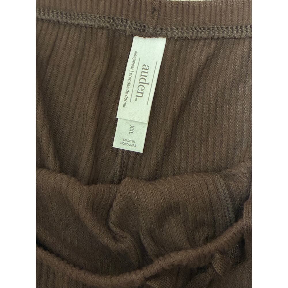 Auden Women’s Brown Cozy Ribbed Wide Leg Pant Sleepwear Size XXL - Thumbnail 5
