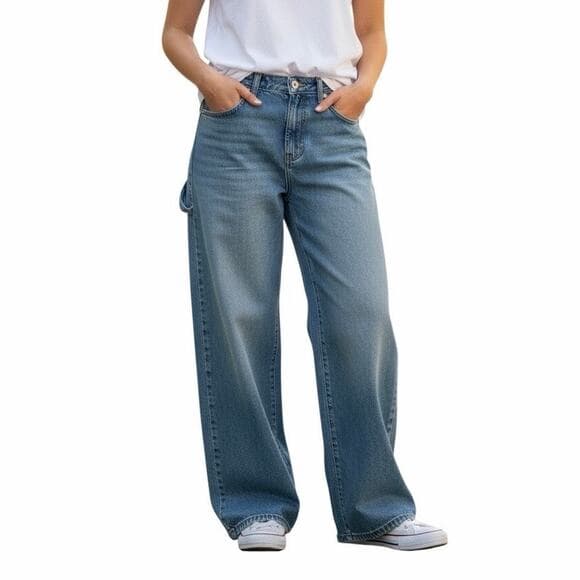 Wild Fable Women’s Low-Rise Baggy Jeans Size 4/R Light Blue 4/31” Inseam - Thumbnail 6