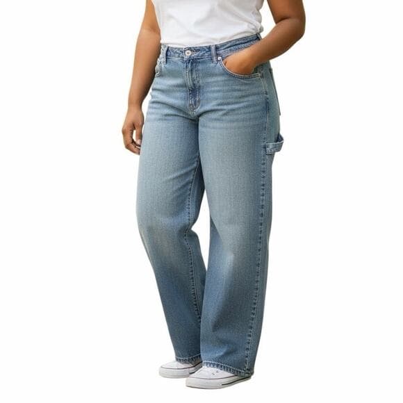 Wild Fable Women’s Low-Rise Baggy Jeans Size 17/R Light Blue Inseam 17/31” - Thumbnail 8