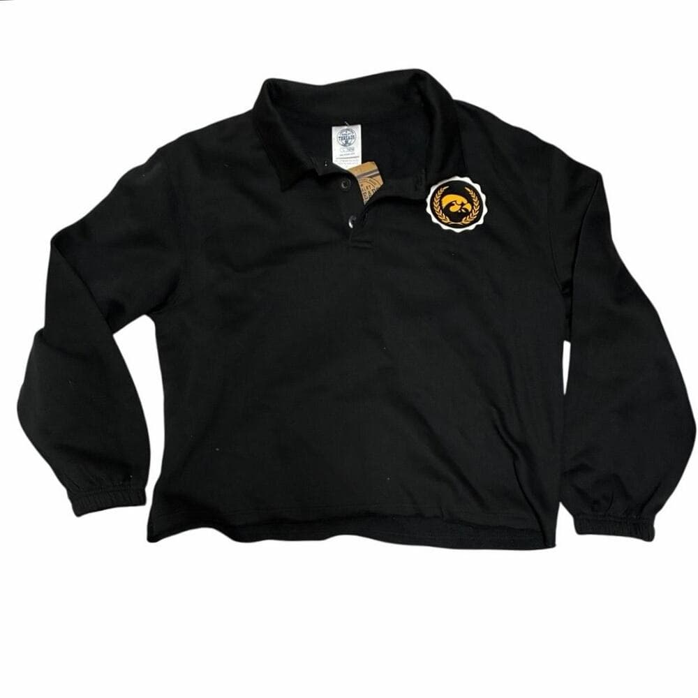 Rivalry Threads 91 Large (12/14) Iowa Hawkeyes Fleece Full Zip Black - Thumbnail 2