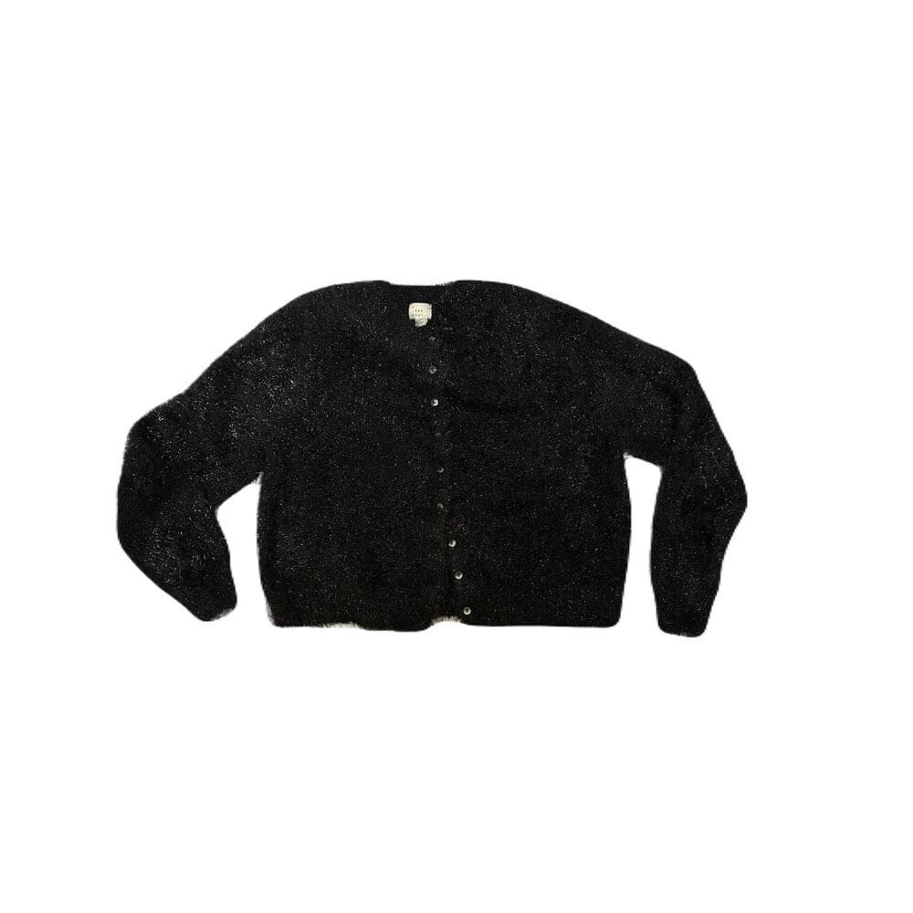 A New Day fuzzy or shimmery Button Down cardigan sweater Sz L