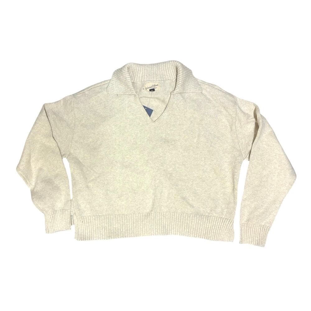 Women’s Universal Thread Women's Collared Neck Pullover Sweater White XL