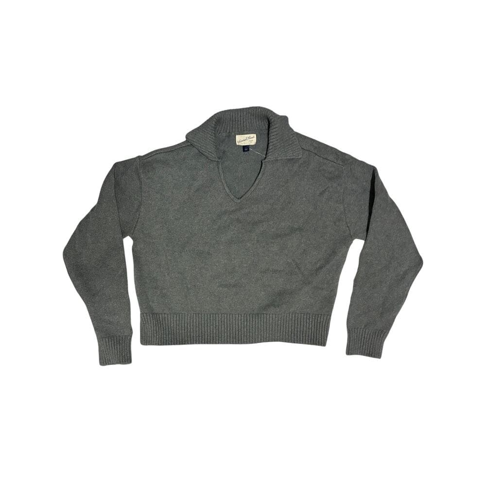 Women’s Long Sleeve Collared Neck Pullover Sweater - Universal Thread Gray Sz L - Thumbnail 2
