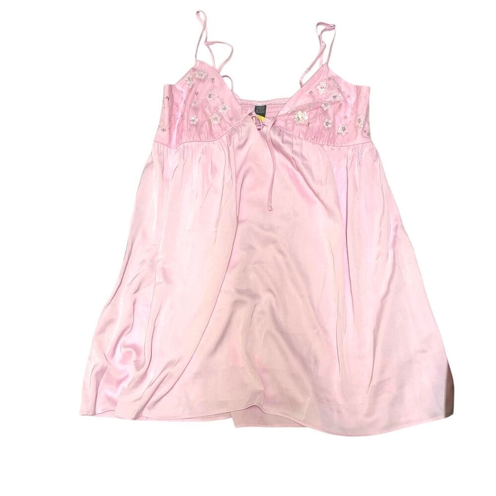 New with Tags Women's Embellished Mini Babydoll Dress - Wild Fable Pink Size S - Thumbnail 2