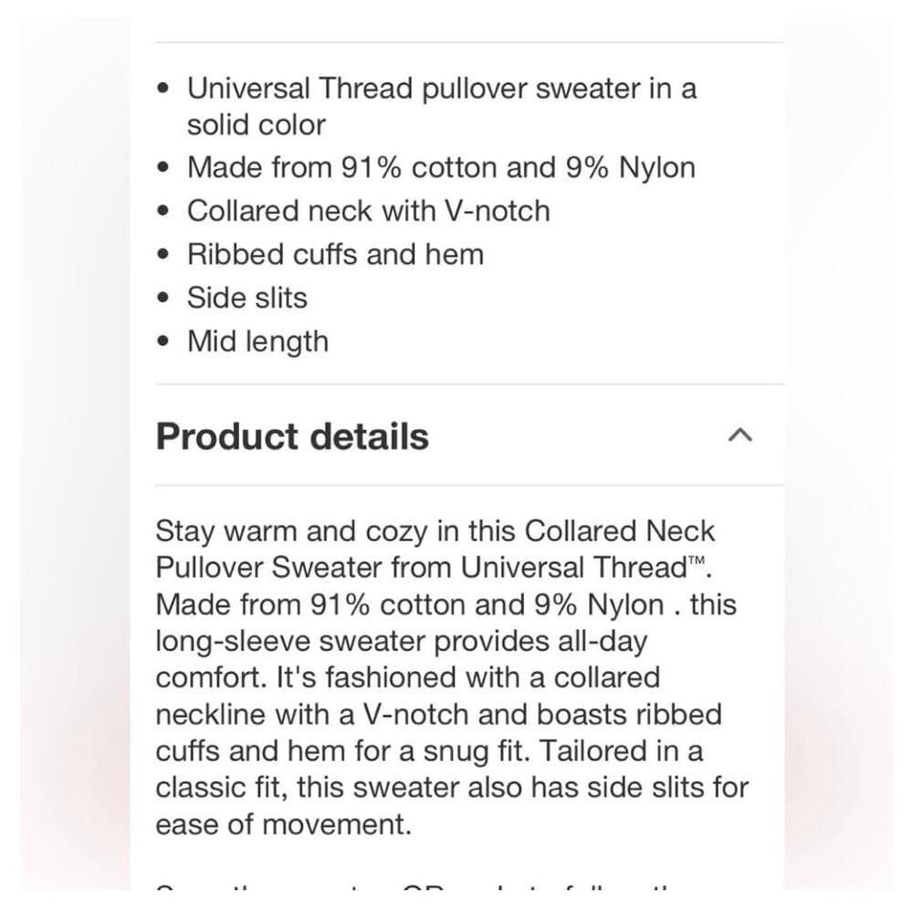 Women’s Long Sleeve Collared Neck Pullover Sweater - Universal Thread Gray Sz L - Thumbnail 3