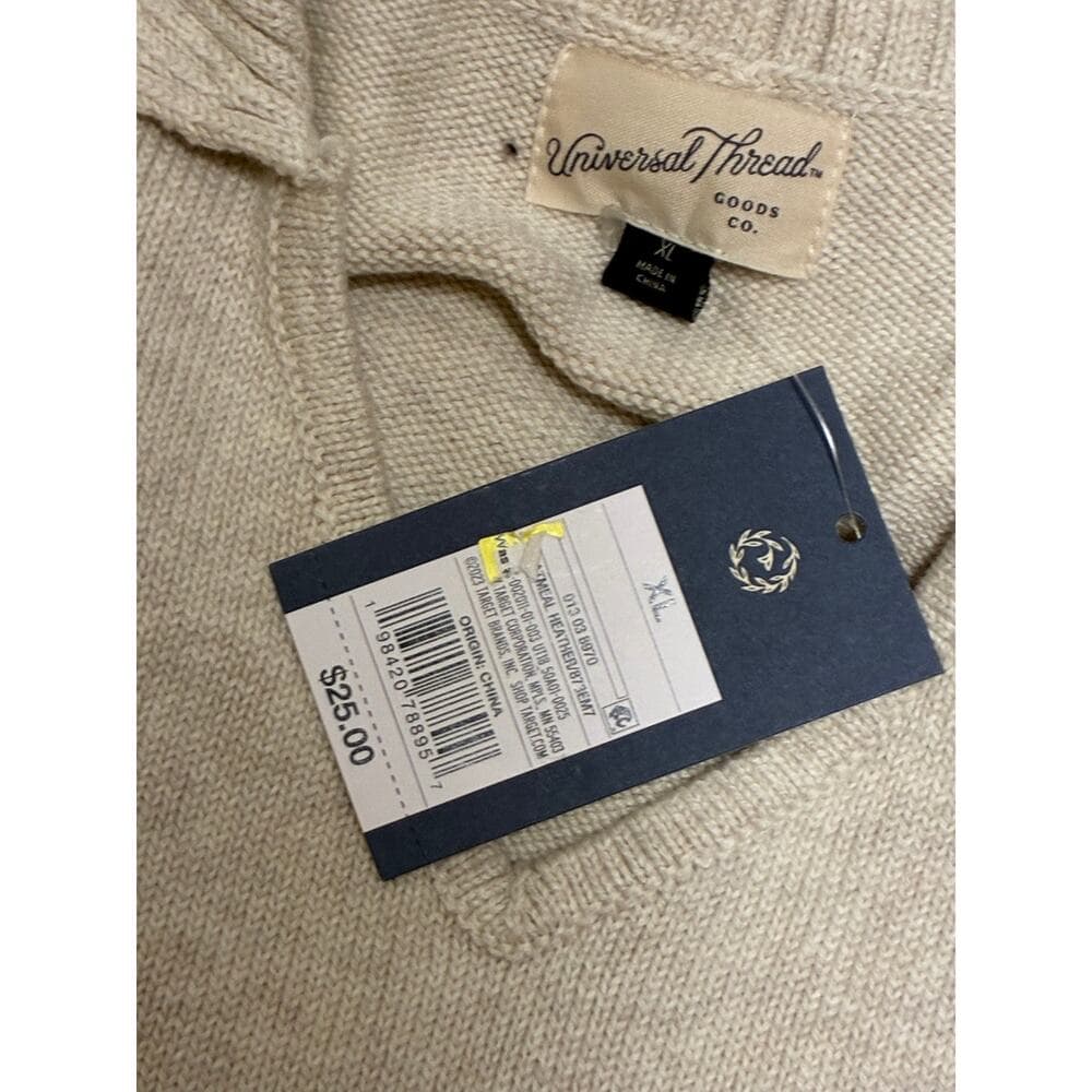 Women’s Universal Thread Women's Collared Neck Pullover Sweater White XL - Thumbnail 2