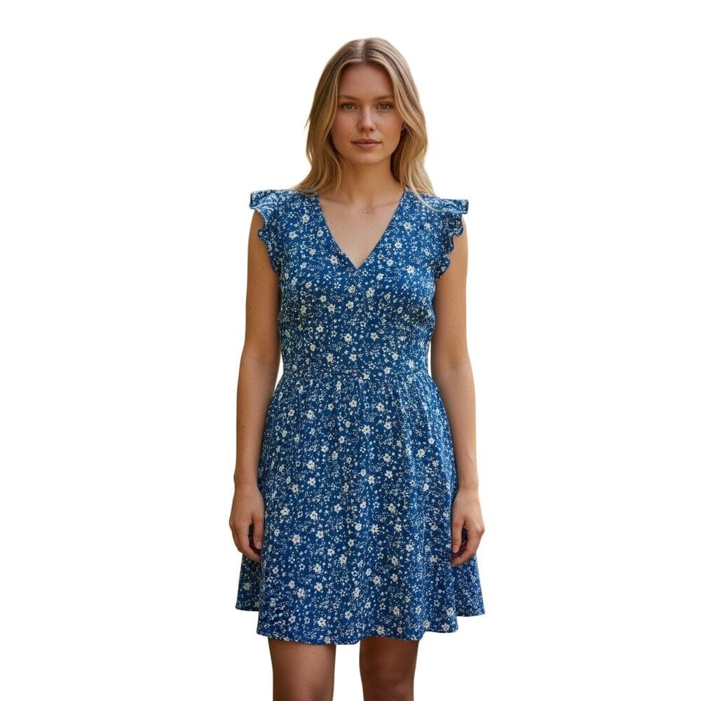 huhot women's casual summer vacation mini dress blue Size Small - Thumbnail 4