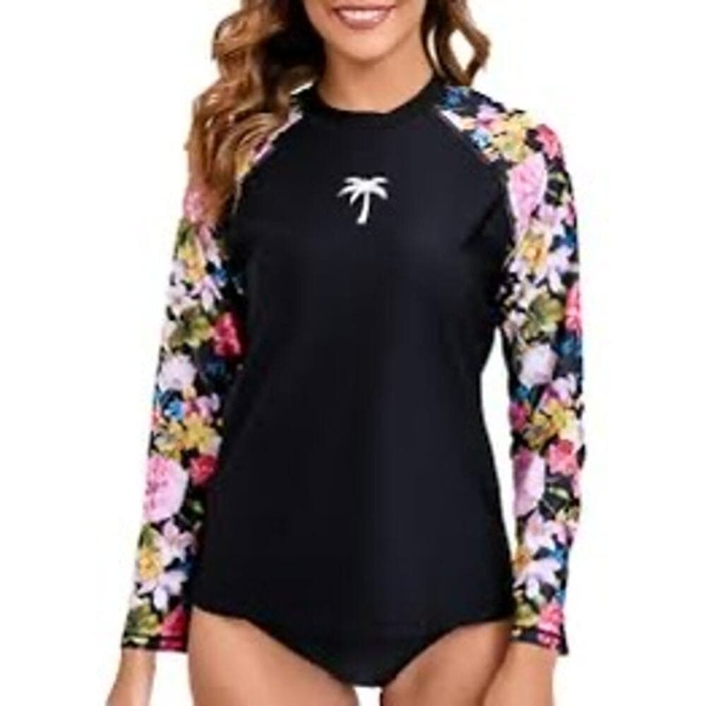 Halcurt Women's Long Sleeve Rash Guard Swim Shirt Sun Protection Swimsuit Top - Thumbnail 7