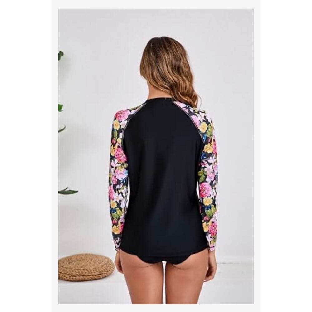 Halcurt Women's Long Sleeve Rash Guard Swim Shirt Sun Protection Swimsuit Top