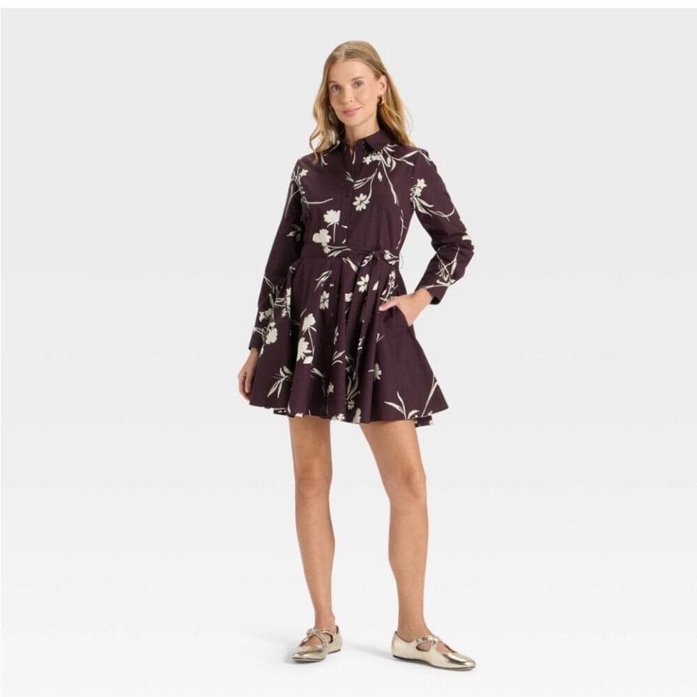 Women's Button-Down Shirt Dress A New Day - Thumbnail 2