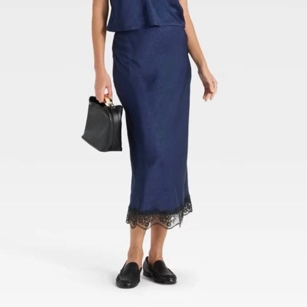 Women's Lace Trim Midi Skirt - A New Day Size XS - Thumbnail 6