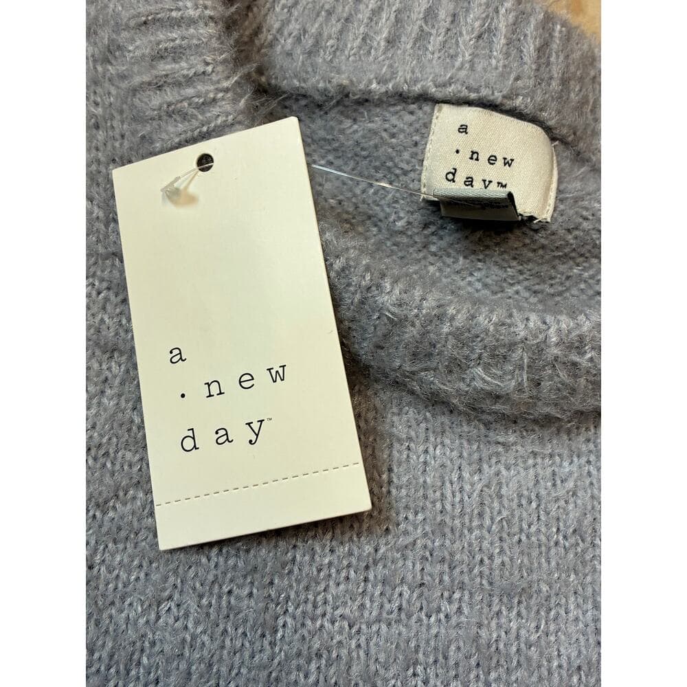 A New Day Women’s Long Sleeve Fuzzy Pullover Sweater With White Stripes On It - Thumbnail 3