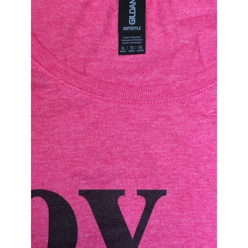 Gildan Women’s Joy Gladness Not Based On Circumstance Pink T-shirt - Thumbnail 3