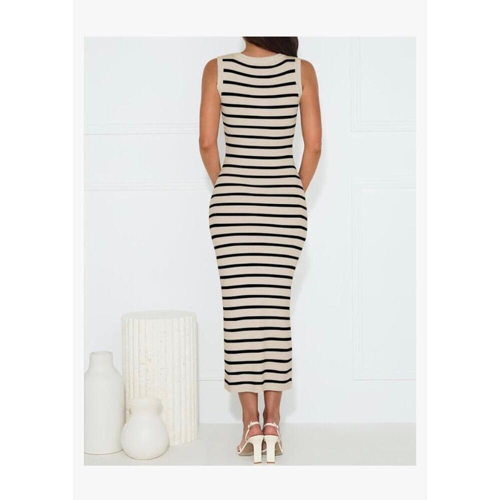 ZESICA Women's Summer Square Neck Bodycon Midi Dresses 2026 Casual Sleeveless - Thumbnail 3