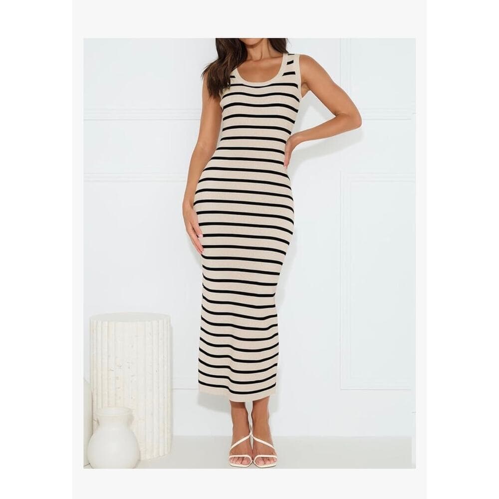 ZESICA Women's Summer Square Neck Bodycon Midi Dresses 2026 Casual Sleeveless - Thumbnail 2