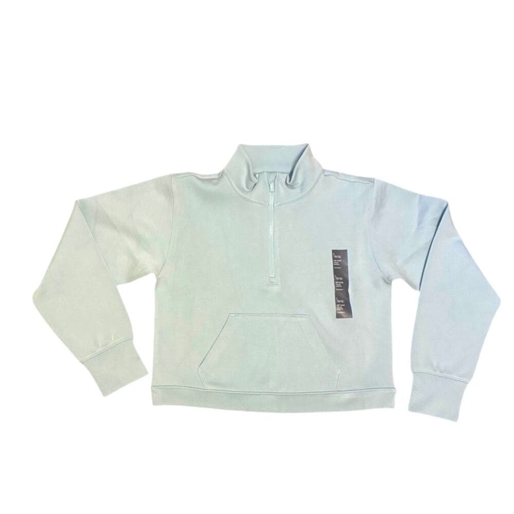 All in Motion Girls' 1/2 Zip Fleece Pullover Sweatshirt Size 10/12 - Thumbnail 3