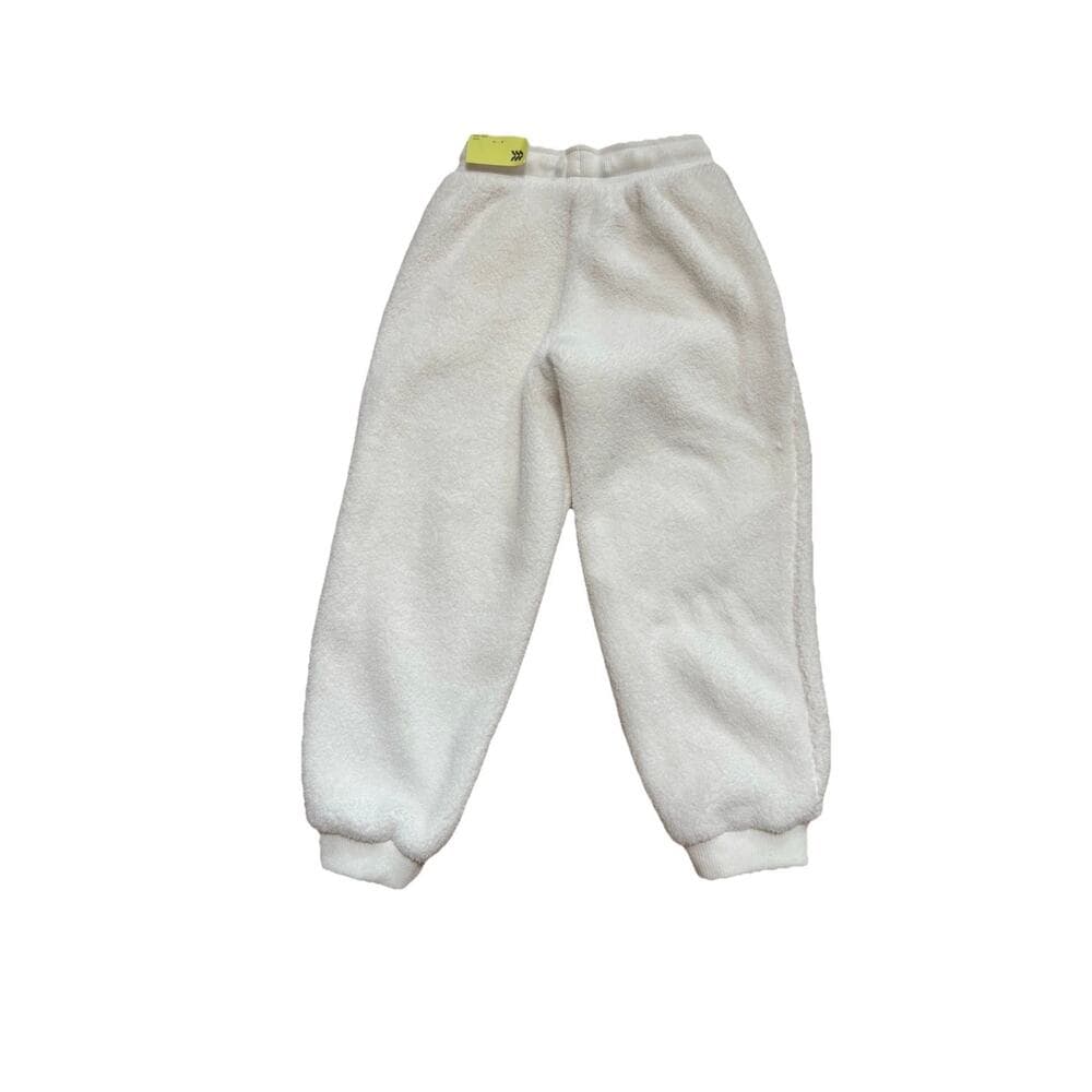 All in Motion Ivory Cream Faux Shearling Girls Jogger Pants 8 M - Thumbnail 2