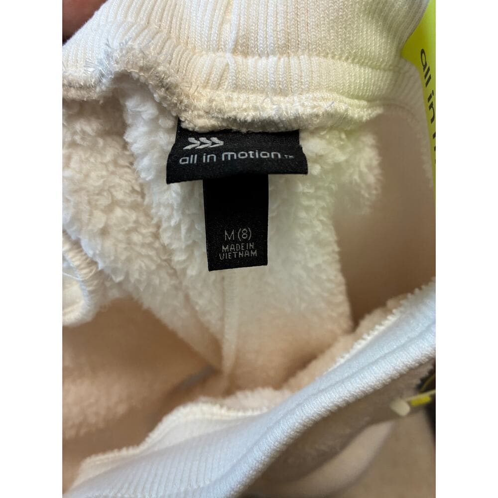 All in Motion Ivory Cream Faux Shearling Girls Jogger Pants 8 M - Thumbnail 5