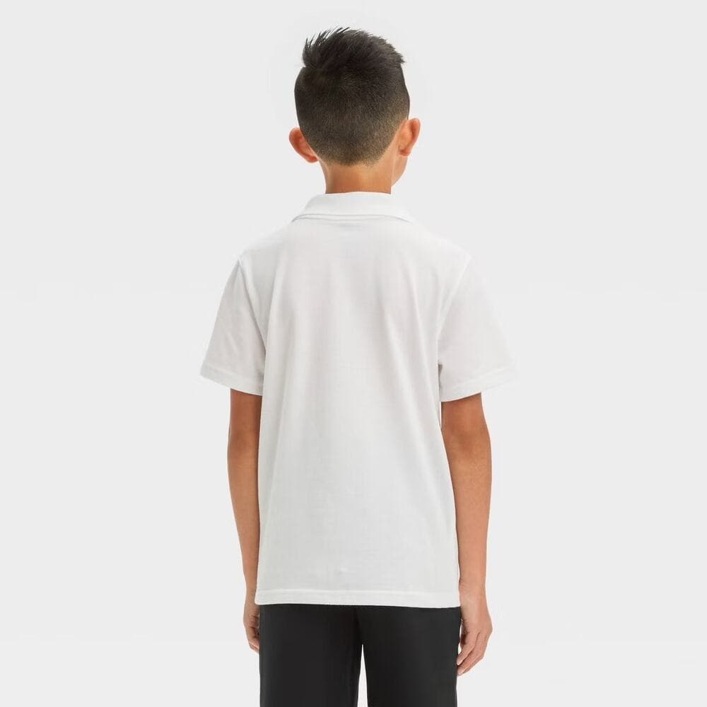 Boys' Short Sleeve Jersey Uniform Polo Shirt - Cat & Jack White XS 4/5