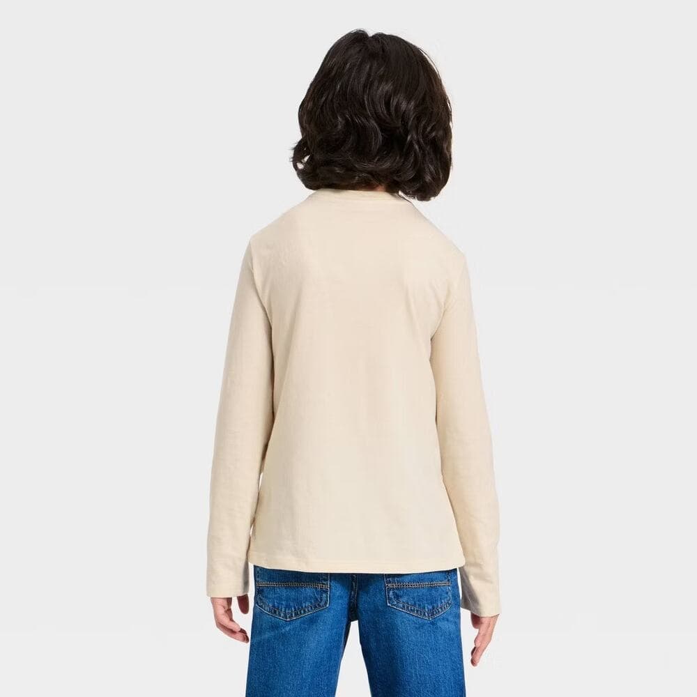 Boys' Long Sleeve 'National Park' Dog Graphic T-Shirt - Cat & Jack Cream XL 14 - Thumbnail 2