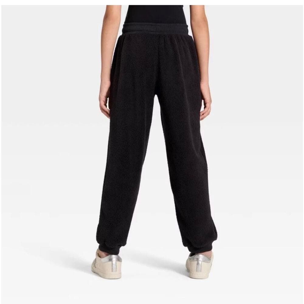 Girls' Faux Shearling Pants - All In Motion Black XS 4/5