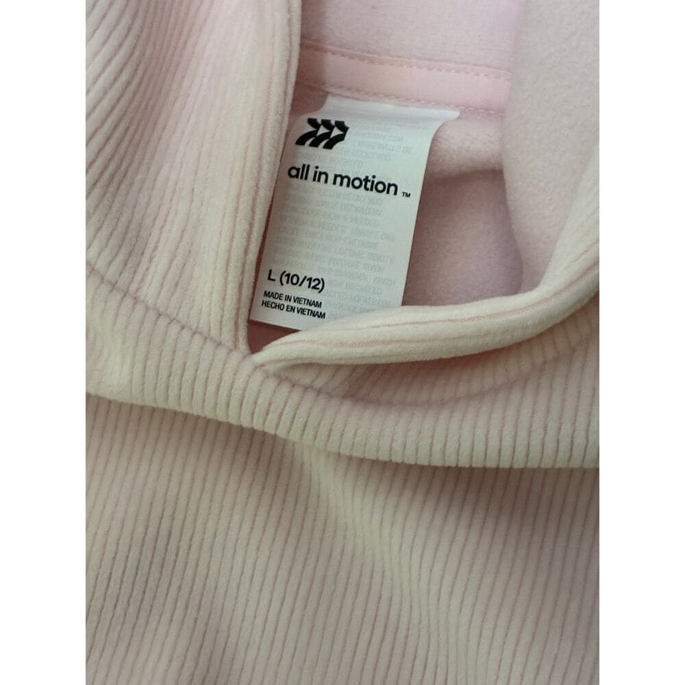 All In Motion Girls Cozy Ribbed Hoodie Light Pink L 10/12 - Thumbnail 6