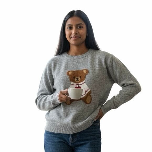 Art Class Girls Crewneck Gray Sweatshirt With Terry Bear On It 14/16 XL - Thumbnail 8
