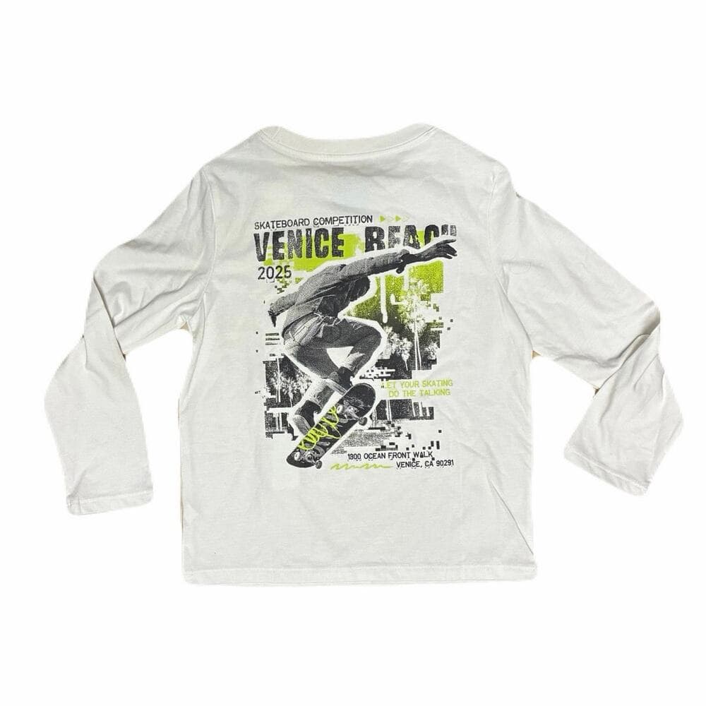 Cat & Jack Boys' Long Sleeve 'Venice Beach' Graphic T-Shirt Size 8