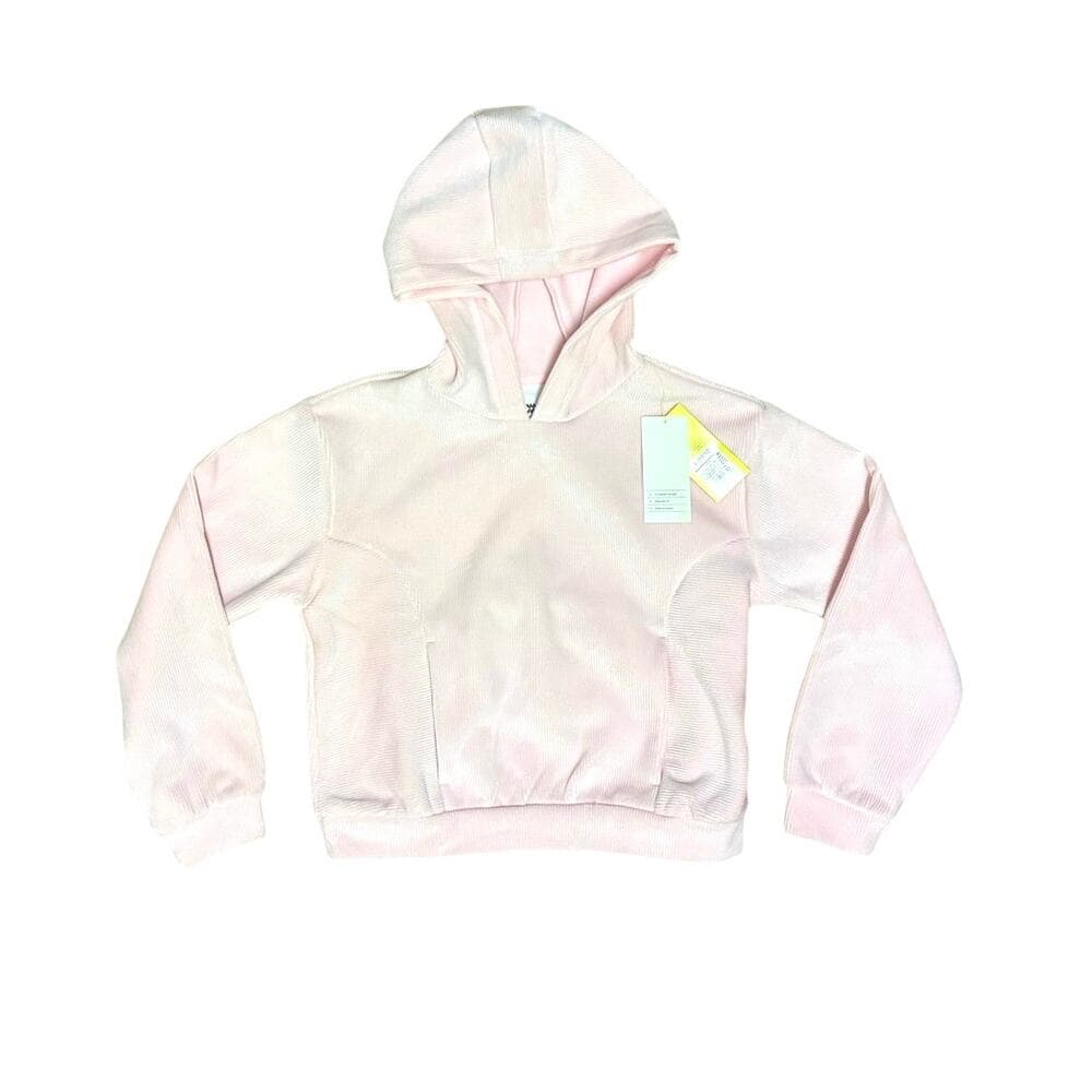 All In Motion Girls Cozy Ribbed Hoodie Light Pink L 10/12 - Thumbnail 4