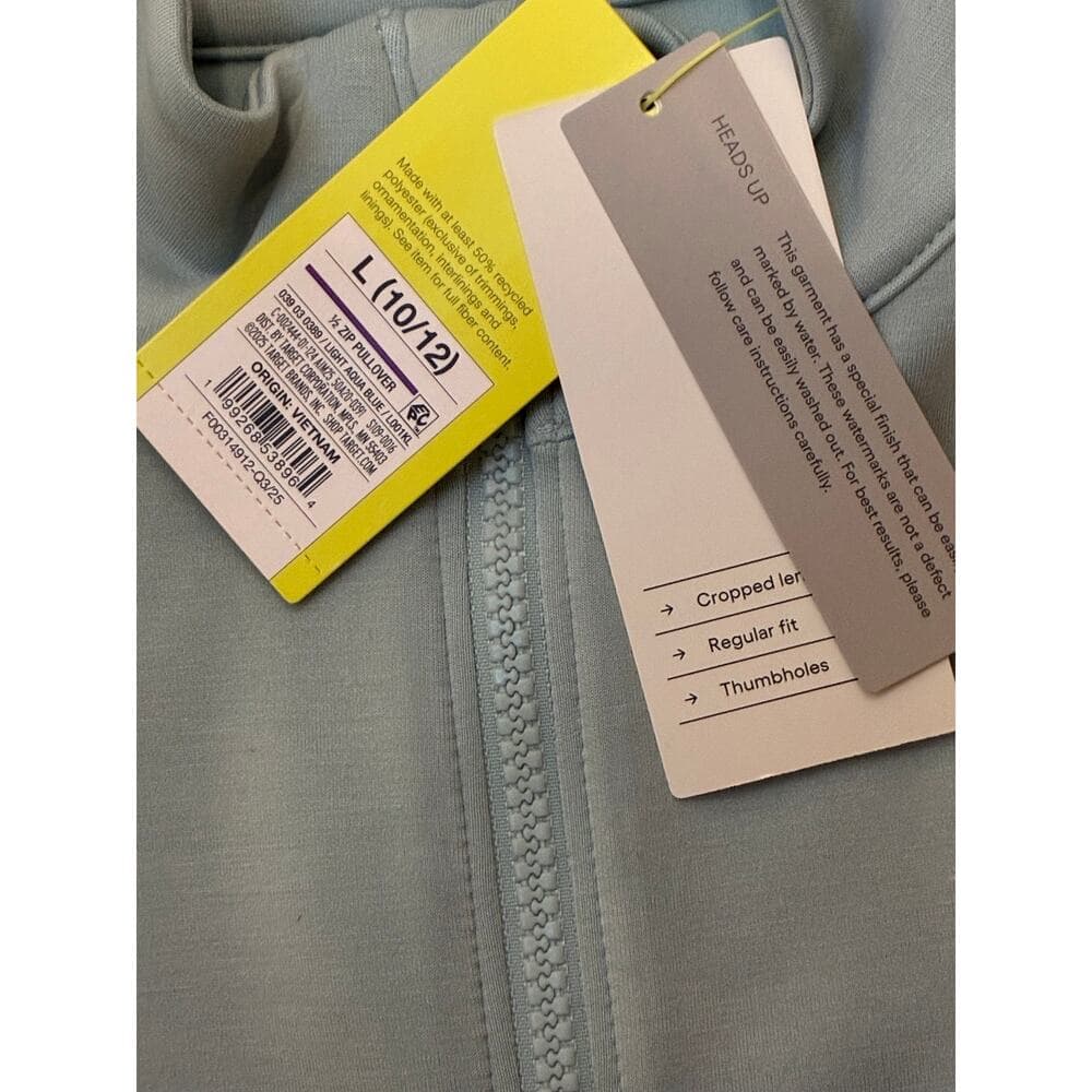 All in Motion Girls' 1/2 Zip Fleece Pullover Sweatshirt Size 10/12 - Thumbnail 4