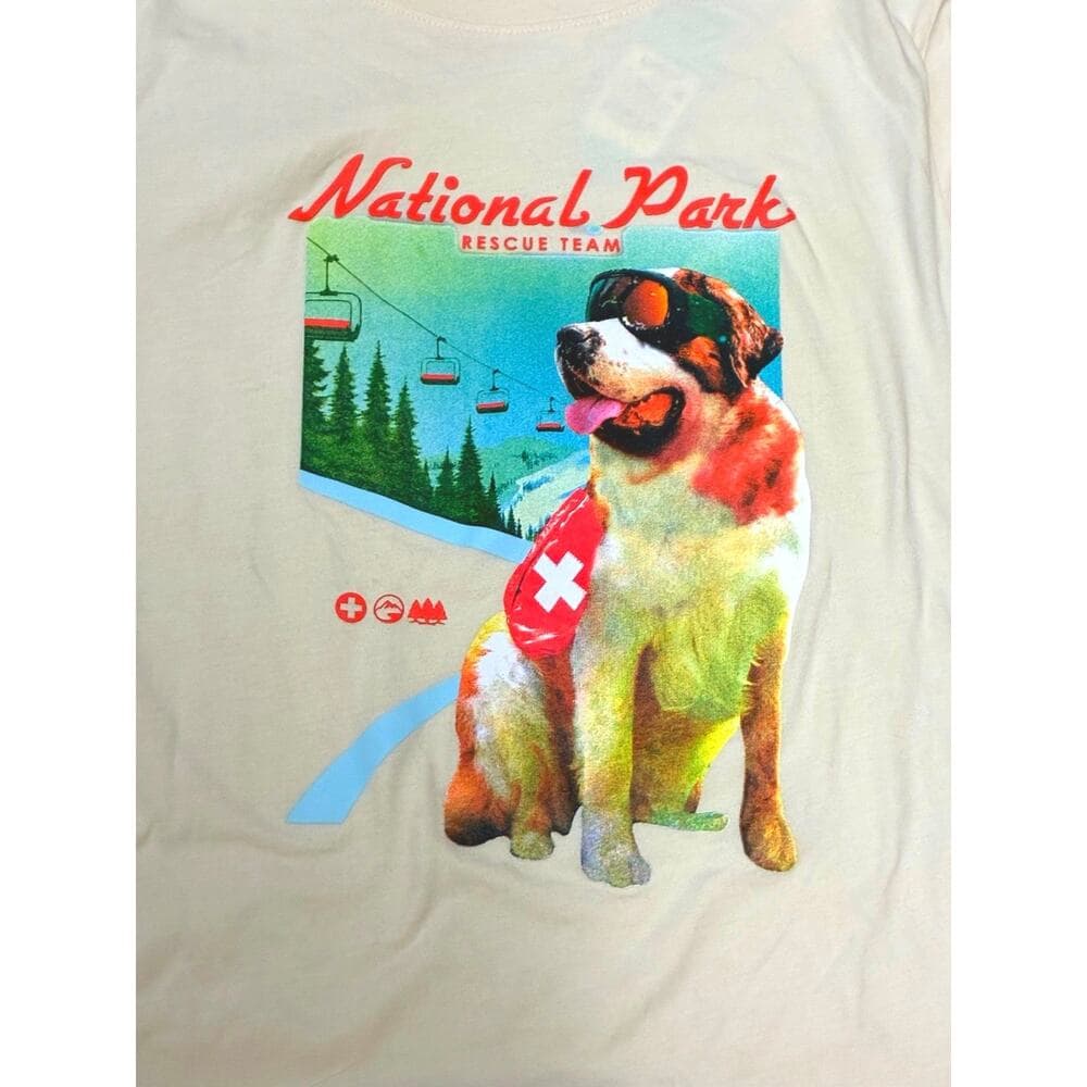 Boys' Long Sleeve 'National Park' Dog Graphic T-Shirt - Cat & Jack Cream L 10/12 - Thumbnail 5