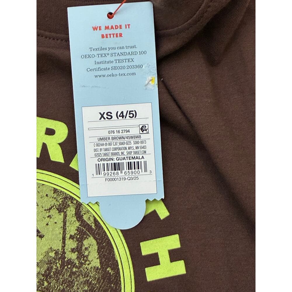 Boys' Long Sleeve Graphic T-shirt - Cat & Jack Brown XS 4/5 - Thumbnail 4
