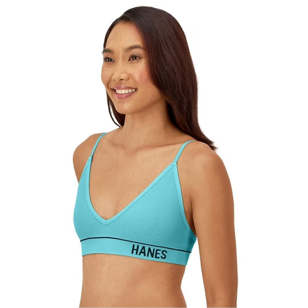 Hanes Originals Women's Rib Triangle Bra Size Large - Thumbnail 3