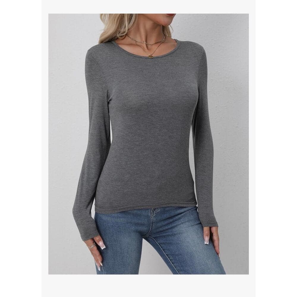 3 Pack Women's Crewneck Long Sleeve Shirts Slim Crew Neck Slim Size medium