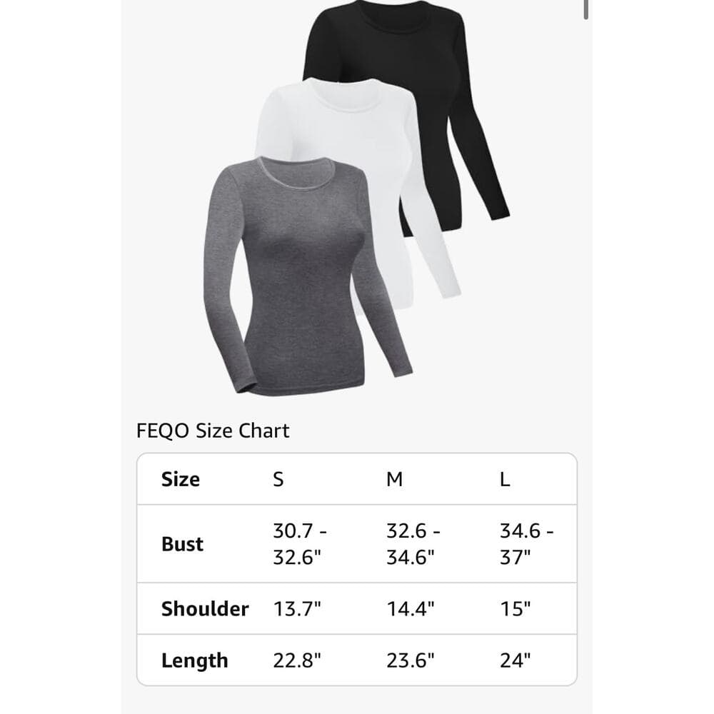 3 Pack Women's Crewneck Long Sleeve Shirts Slim Crew Neck Slim Size medium - Thumbnail 6