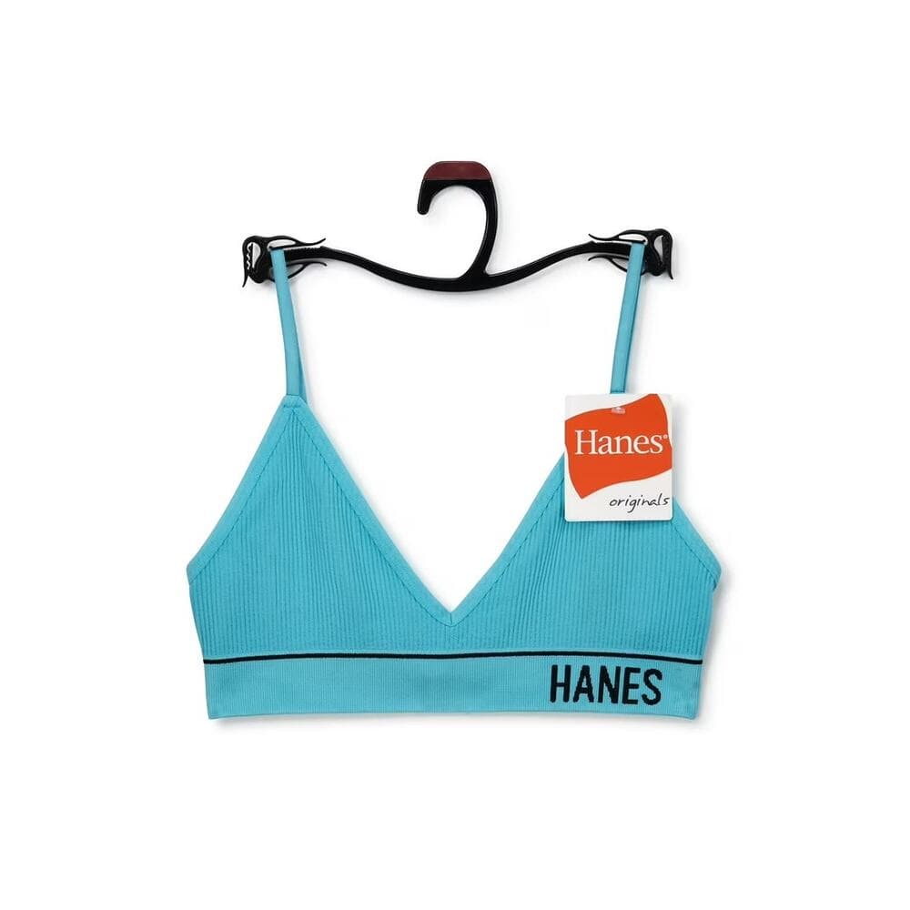 Hanes Originals Women's Rib Triangle Bra Size Large